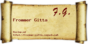 Frommer Gitta névjegykártya